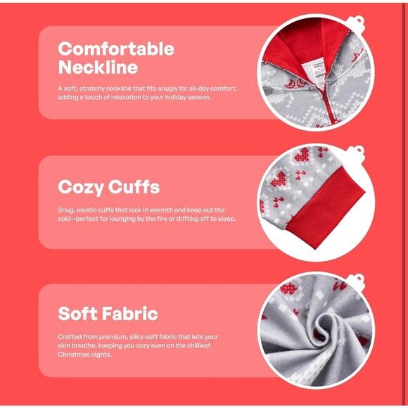 Men’s XL Giggling Getup Holiday Hooded One-Piece Pajamas NIP - Picture 5 of 5